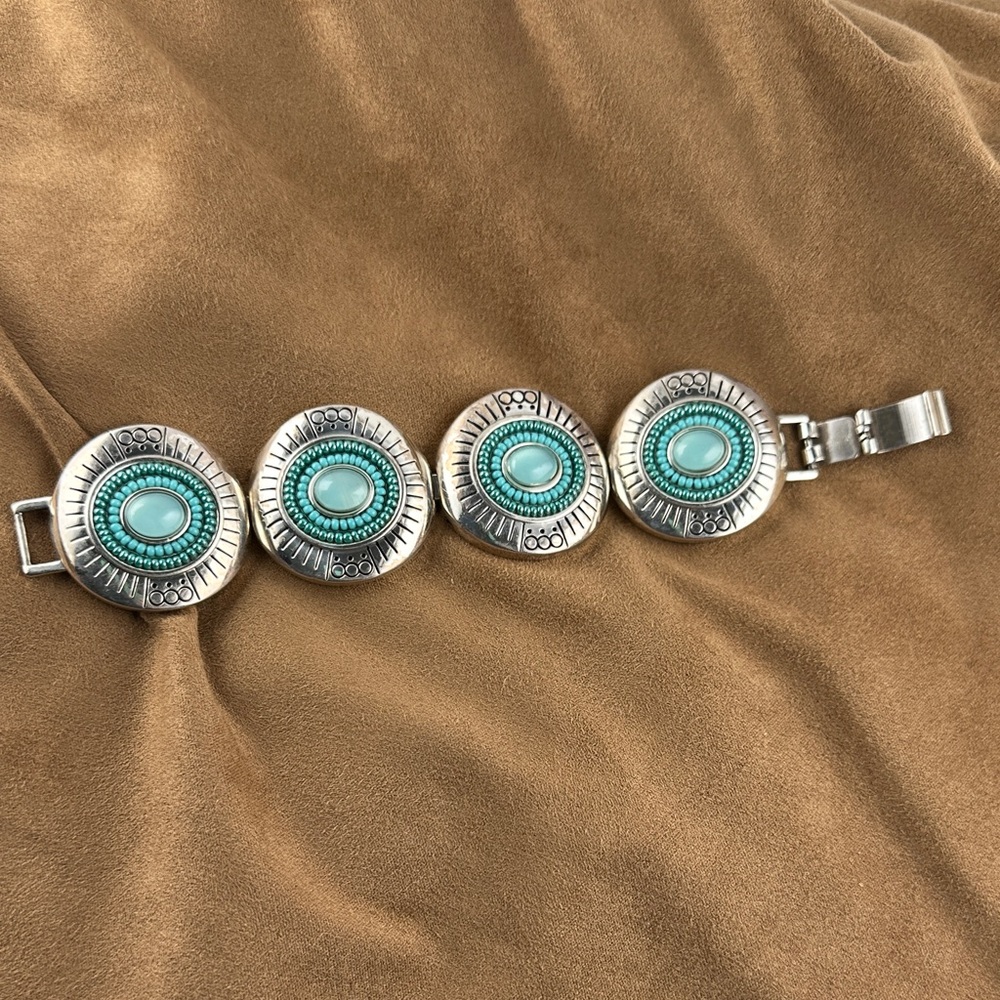 Brighton Silver Bracelet with Turquoise Accents